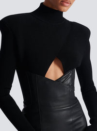 Robe longue en cuir - Noir & Noir