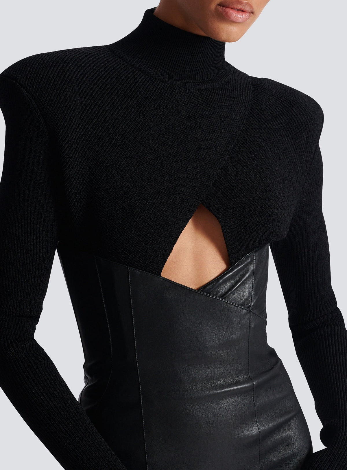 Robe longue en cuir - Noir & Noir