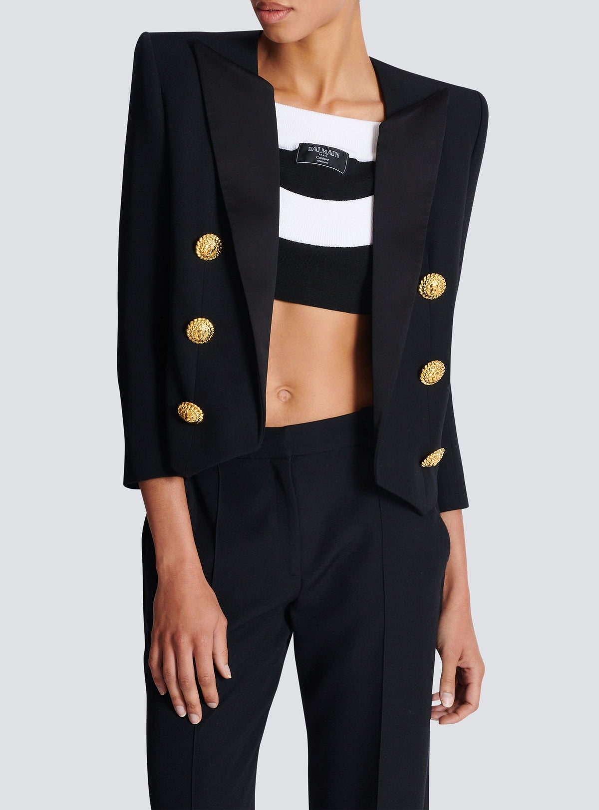 Veste 6 boutons en laine - Noir