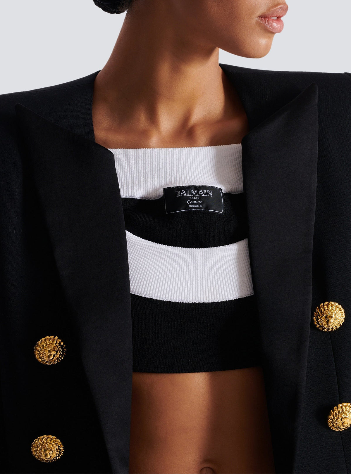 Veste 6 boutons en laine - Noir