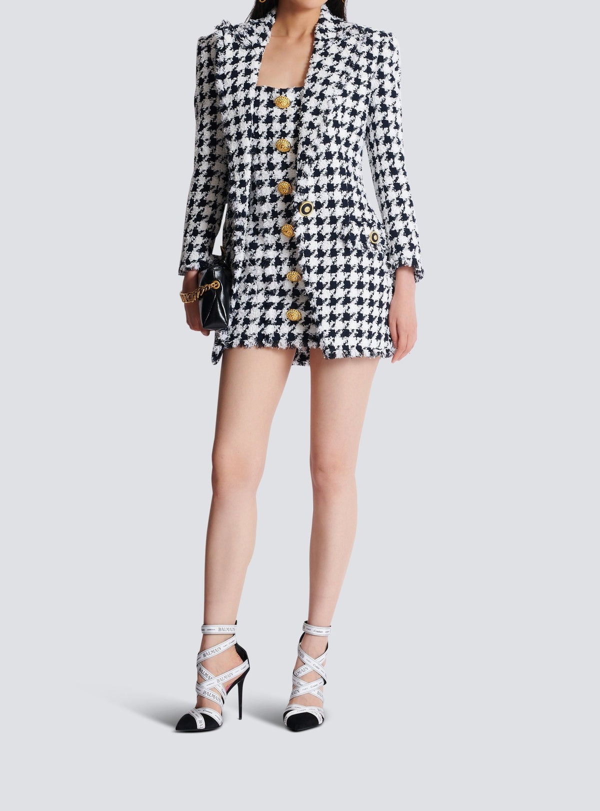 Veste de tailleur en tweed - Marine & Blanc