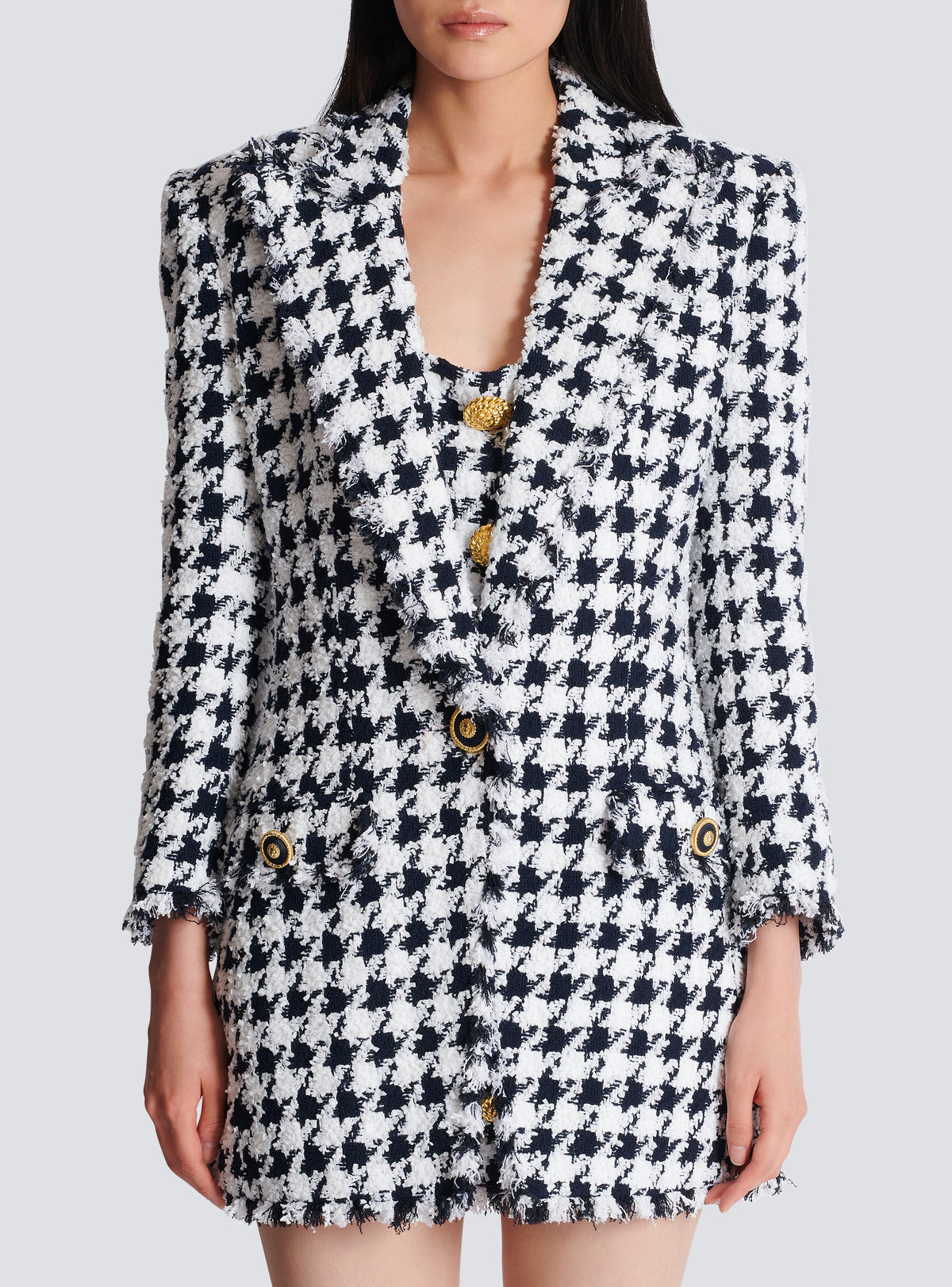 Veste de tailleur en tweed - Marine & Blanc