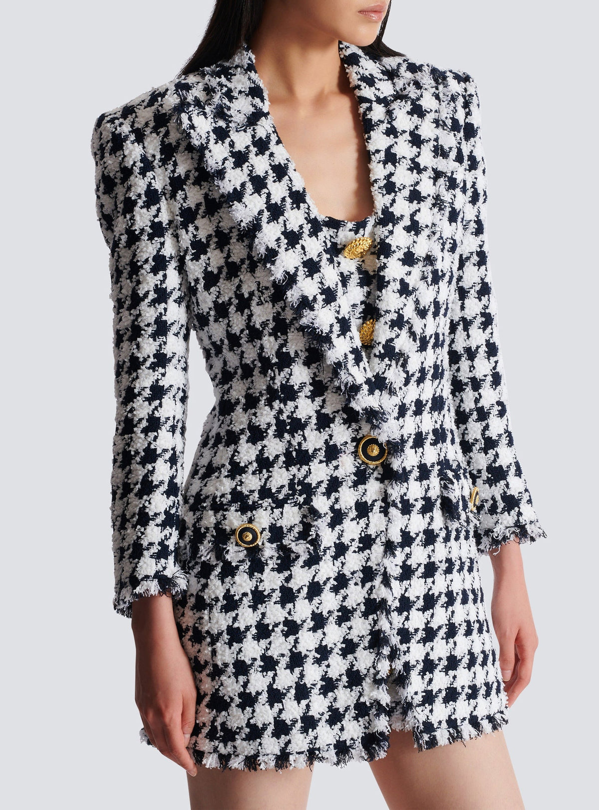 Veste de tailleur en tweed - Marine & Blanc