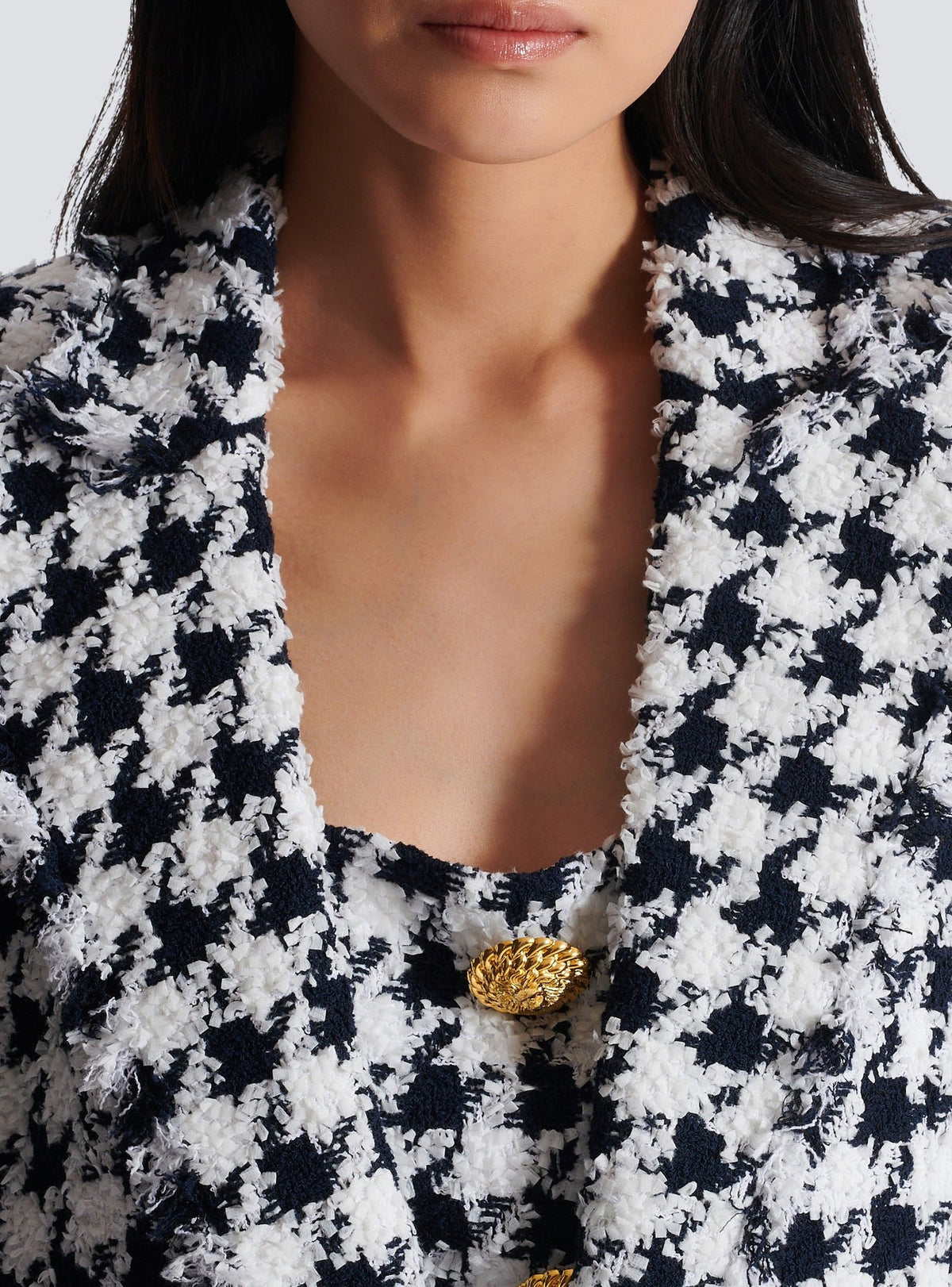 Veste de tailleur en tweed - Marine & Blanc