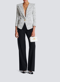 1-button jacket with "love letter" print - White & Black