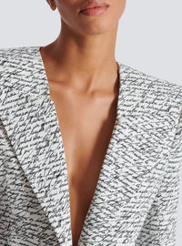1-button jacket with "love letter" print - White & Black