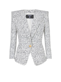 1-button jacket with "love letter" print - White & Black