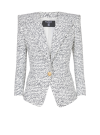 Veste 1 bouton imprimée « lettre d'amour » - Blanc & Noir