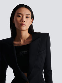 Veste 1 bouton en grain de poudre - Noir