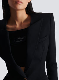 Veste à simple boutonnage en laine - Noir