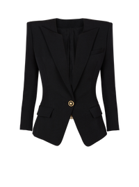 Veste 1 bouton en grain de poudre - Noir