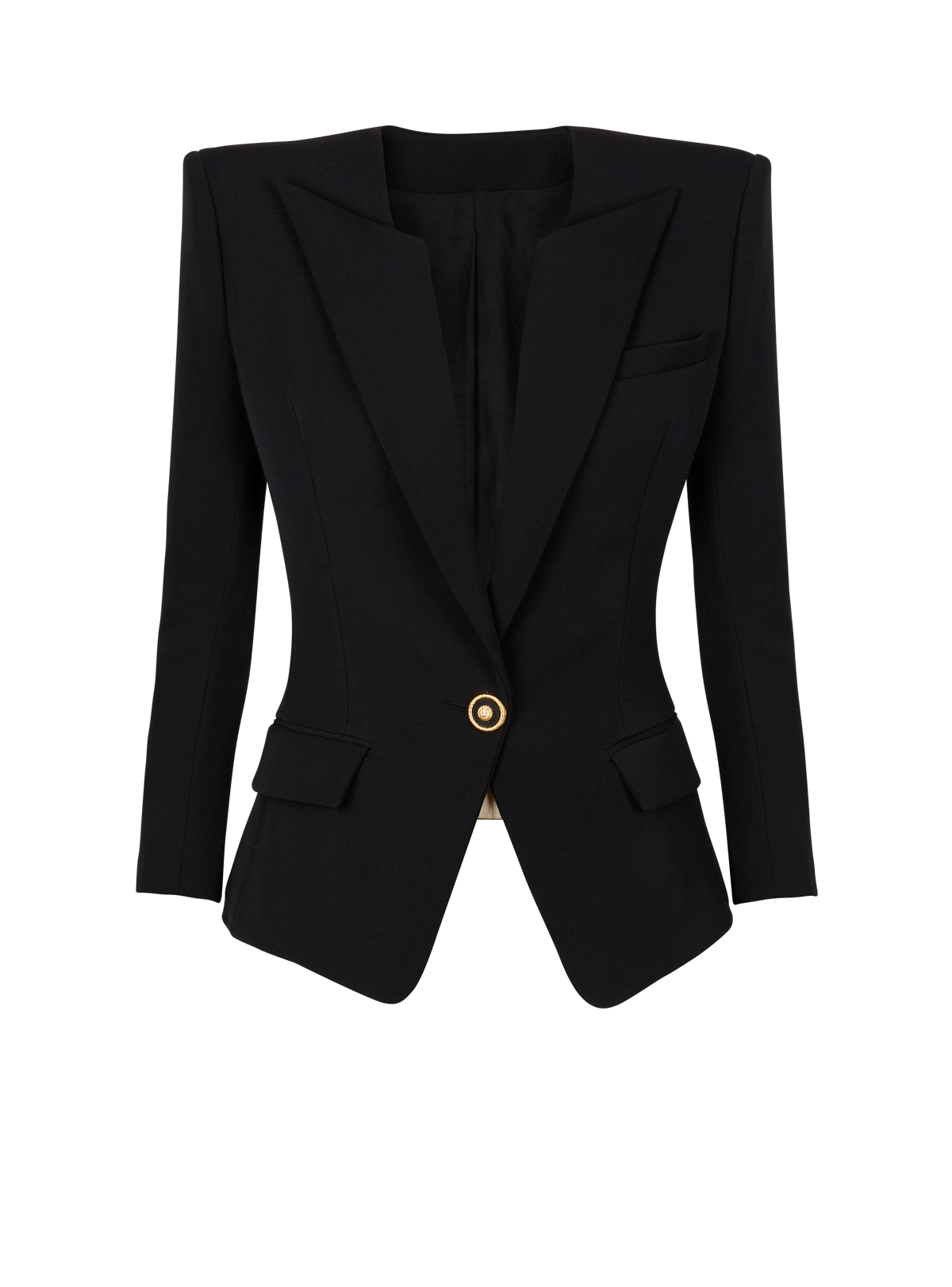 Veste 1 bouton en grain de poudre - Noir