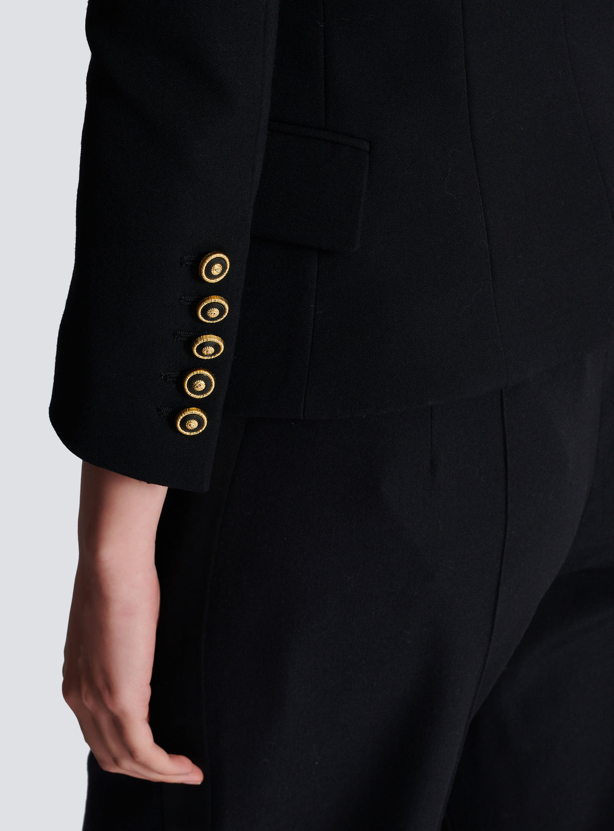 Veste 1 bouton en grain de poudre - Noir