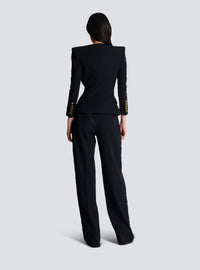 Veste 1 bouton en grain de poudre - Noir