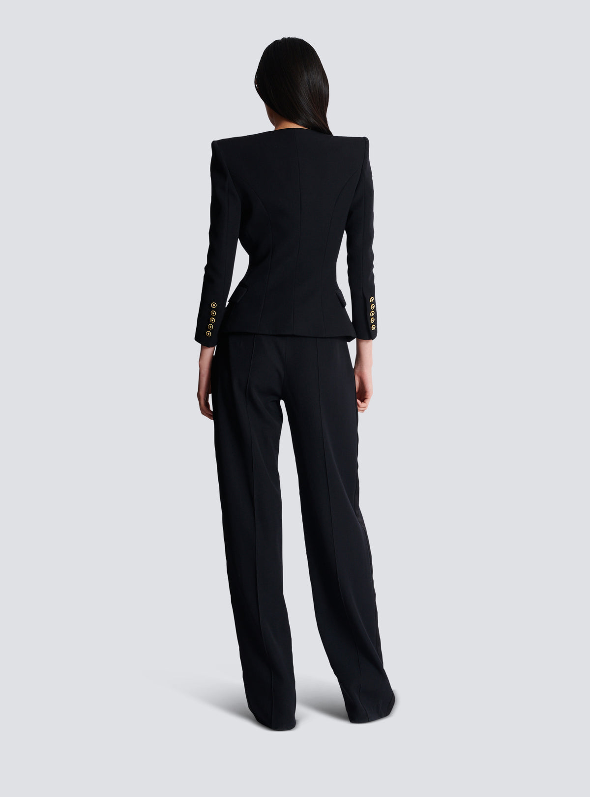 Veste 1 bouton en grain de poudre - Noir
