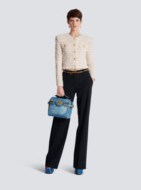 Veste courte en tweed - Blanc & Or