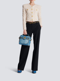 Short tweed jacket - White & Gold