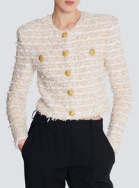 Short tweed jacket - White & Gold