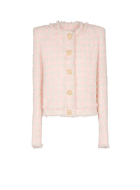 5-button tweed jacket - Pink & Beige