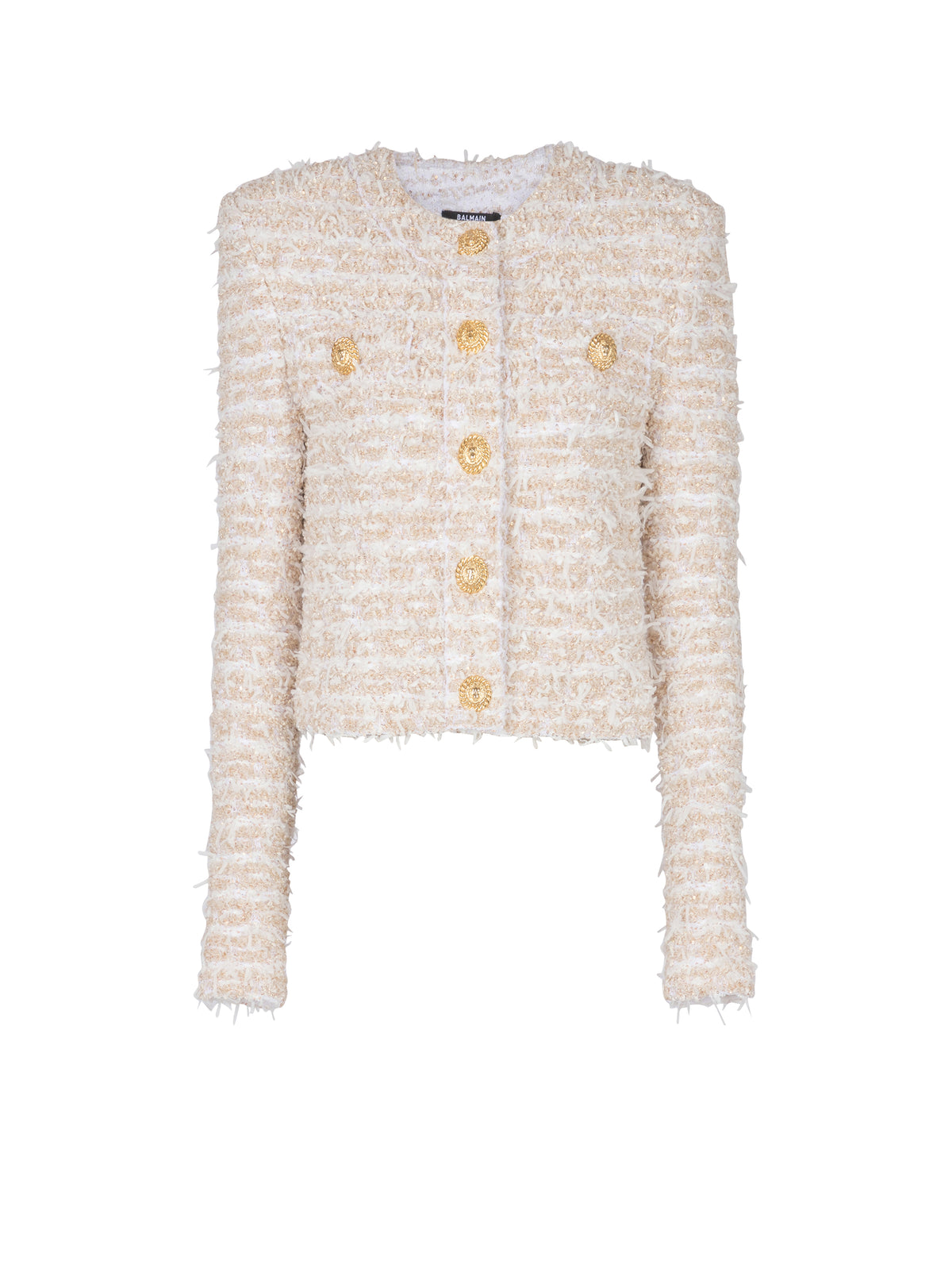 Short tweed jacket - White & Gold