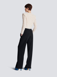 Veste courte en tweed - Blanc & Or
