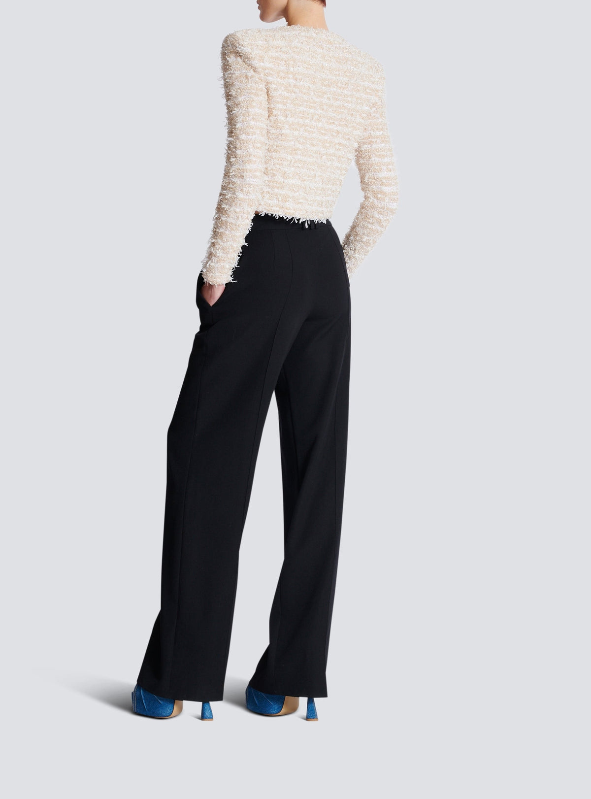 Short tweed jacket - White & Gold