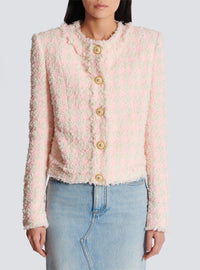 Veste 5 boutons en tweed - Rose & Beige
