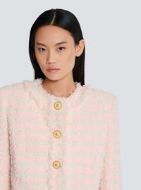 Veste 5 boutons en tweed - Rose & Beige