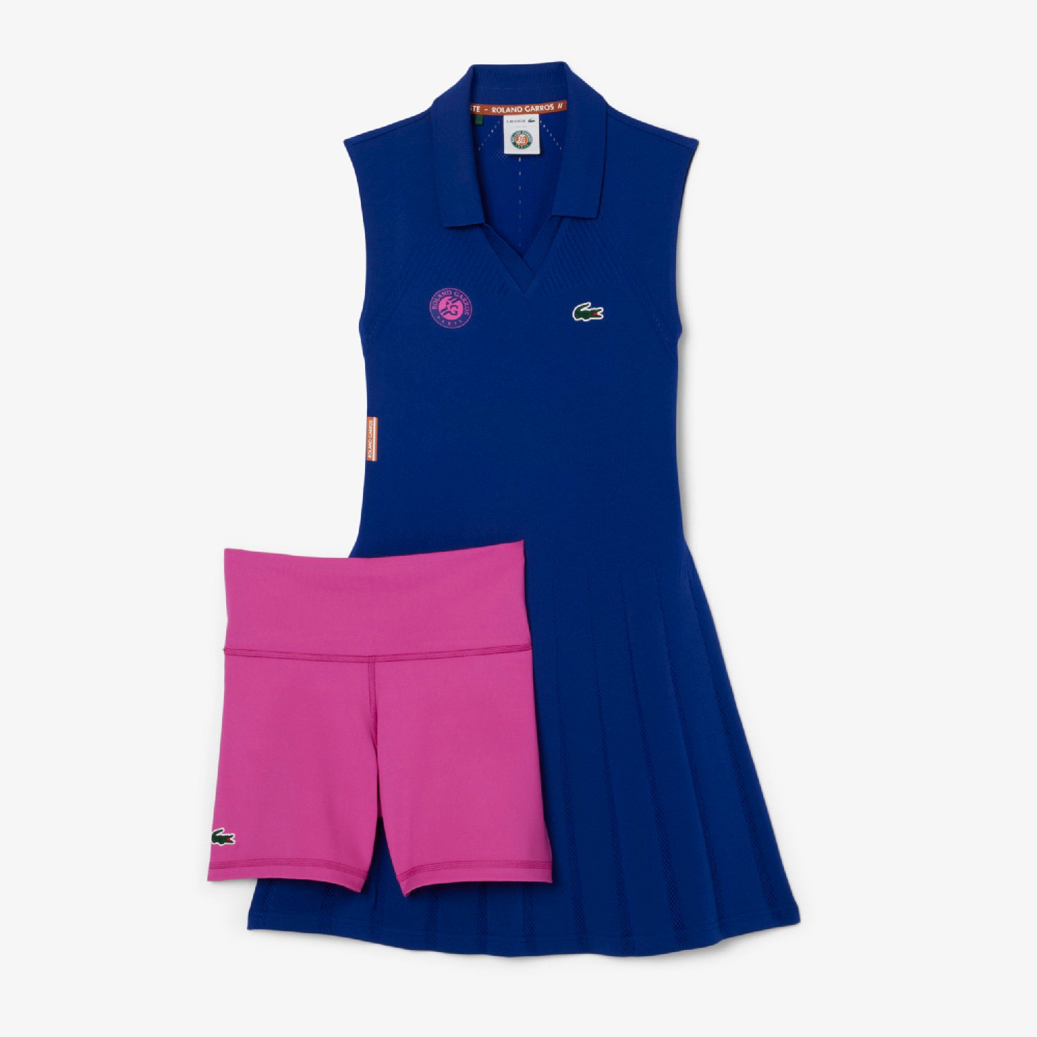 Robe Lacoste x Roland-Garros en maille - Cosmique & Malva