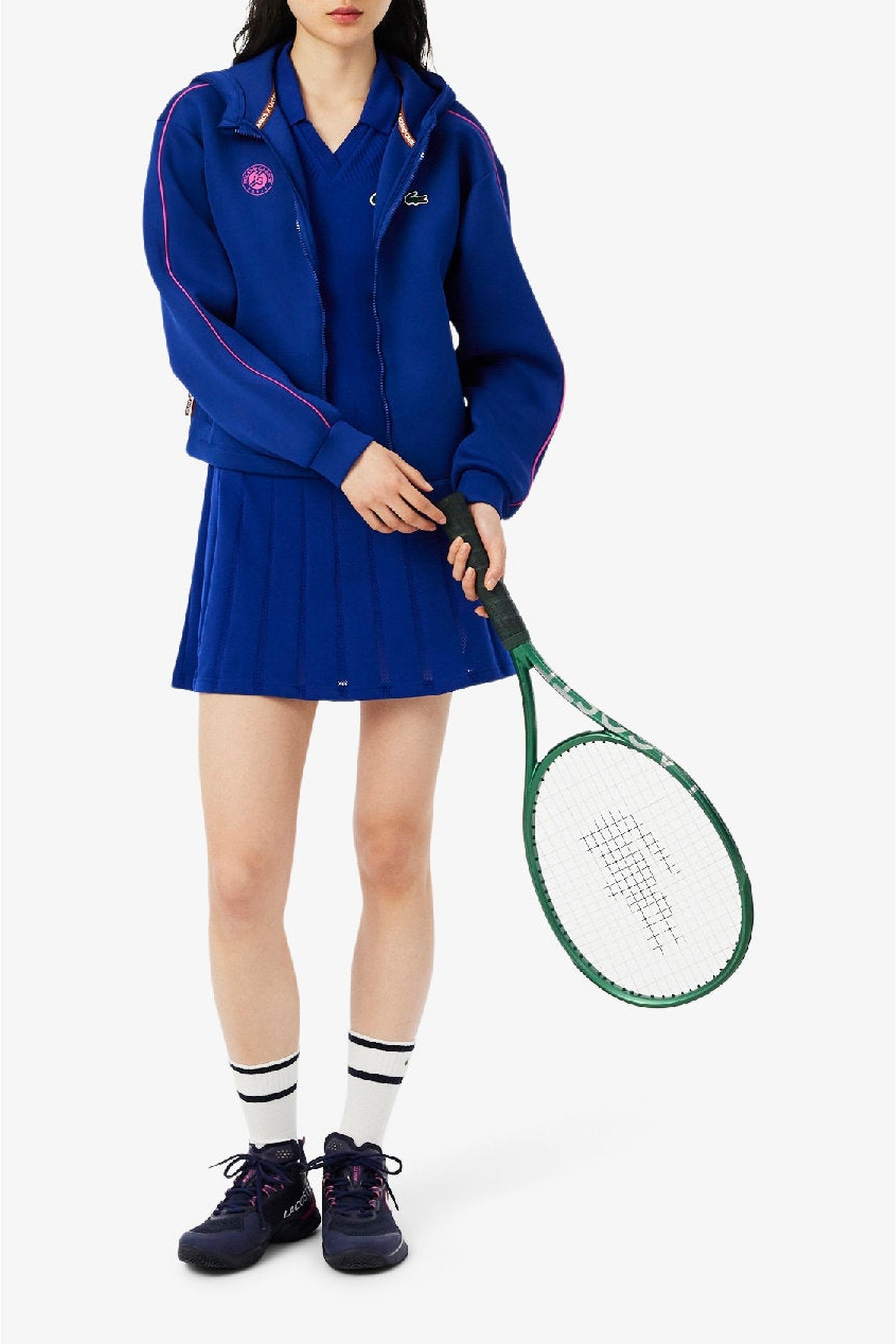 Robe Lacoste x Roland-Garros en maille - Cosmique & Malva