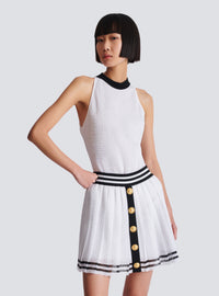 Body bicolore en maille monogrammée - Blanc & Noir