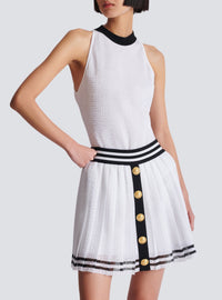 Body bicolore en maille monogrammée - Blanc & Noir