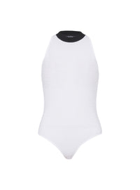 Body bicolore en maille monogrammée - Blanc & Noir
