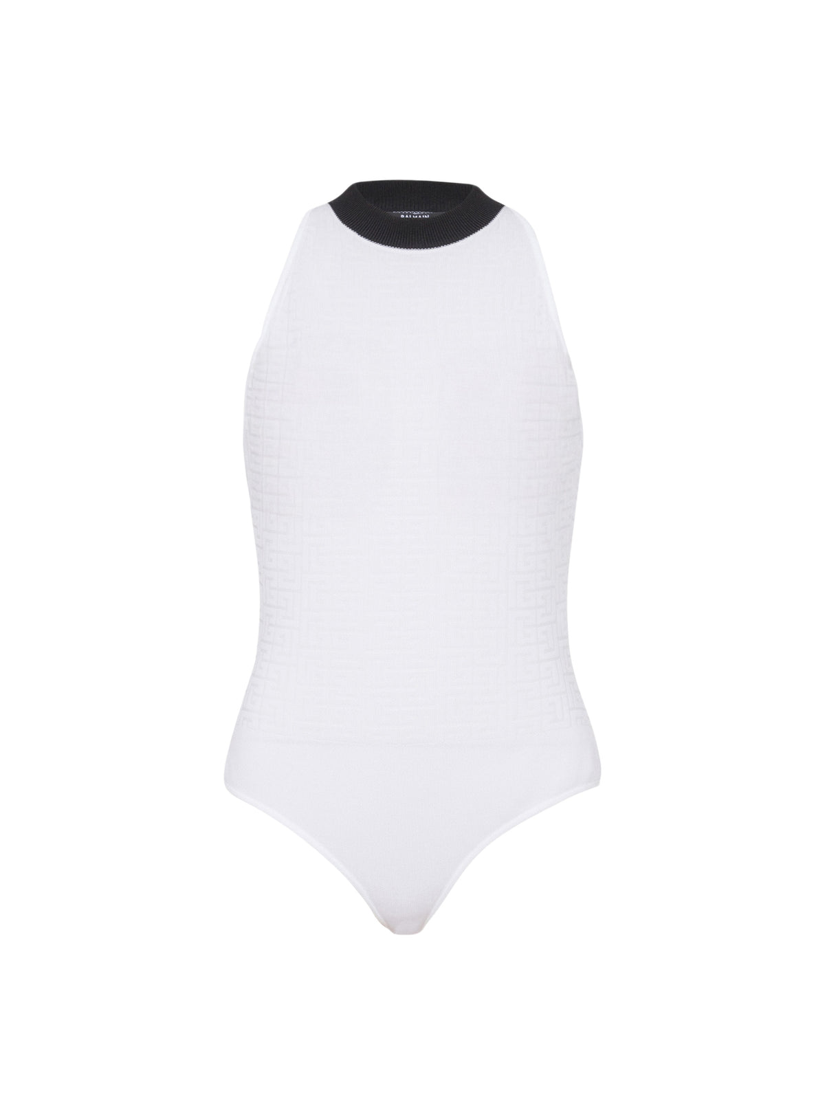 Body bicolore en maille monogrammée - Blanc & Noir