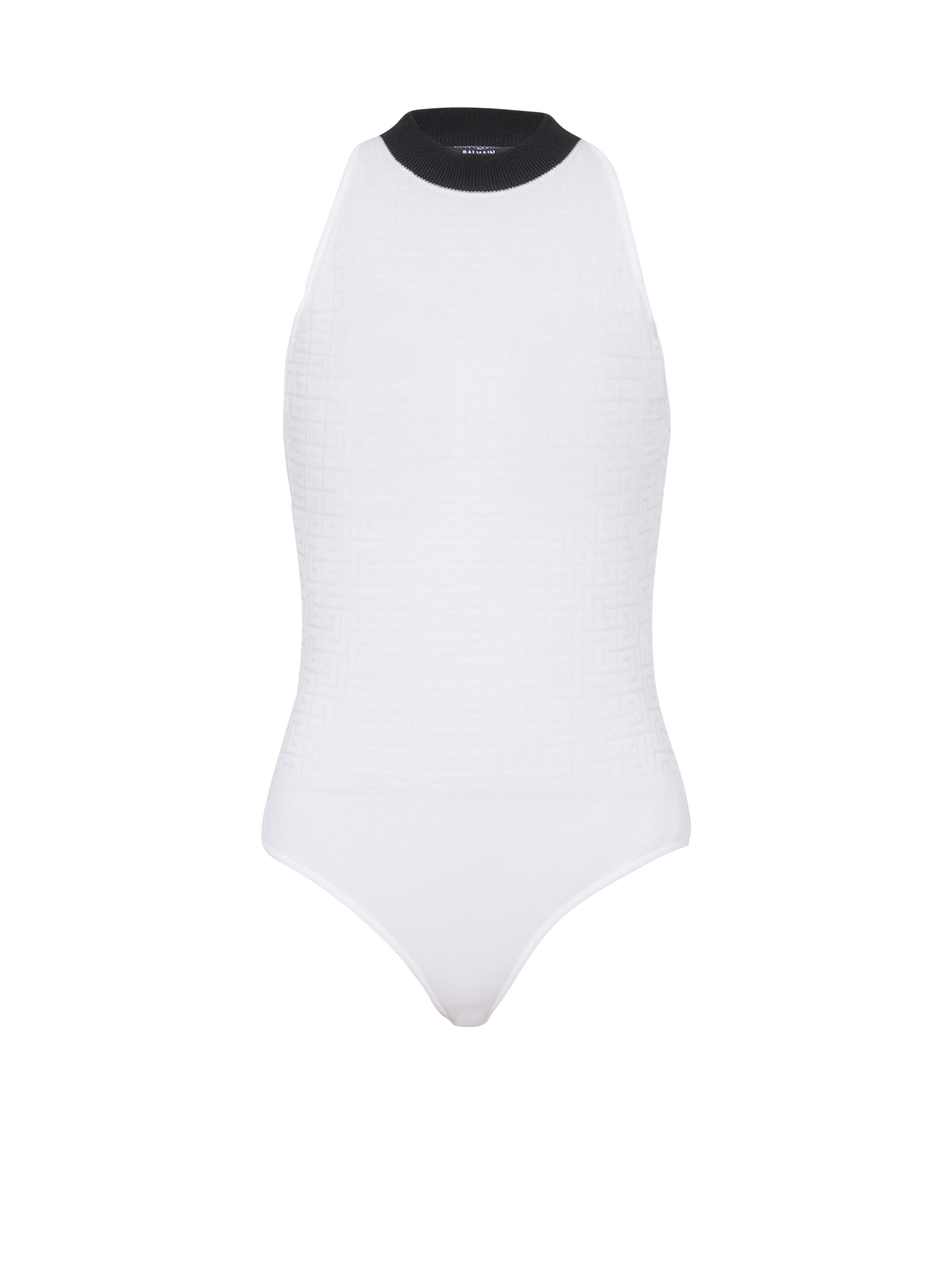 Body bicolore en maille monogrammée - Blanc & Noir