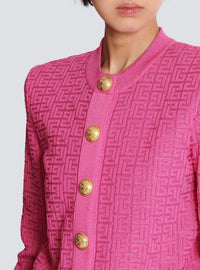 Cardigan court en maille monogrammée - Rose & Argent