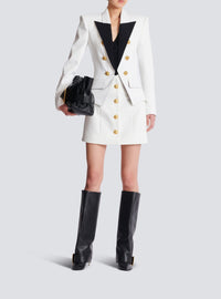 Short tulip skirt in double crepe - White
