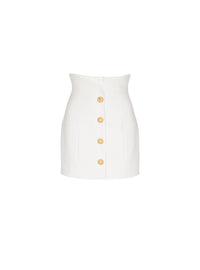 Short tulip skirt in double crepe - White