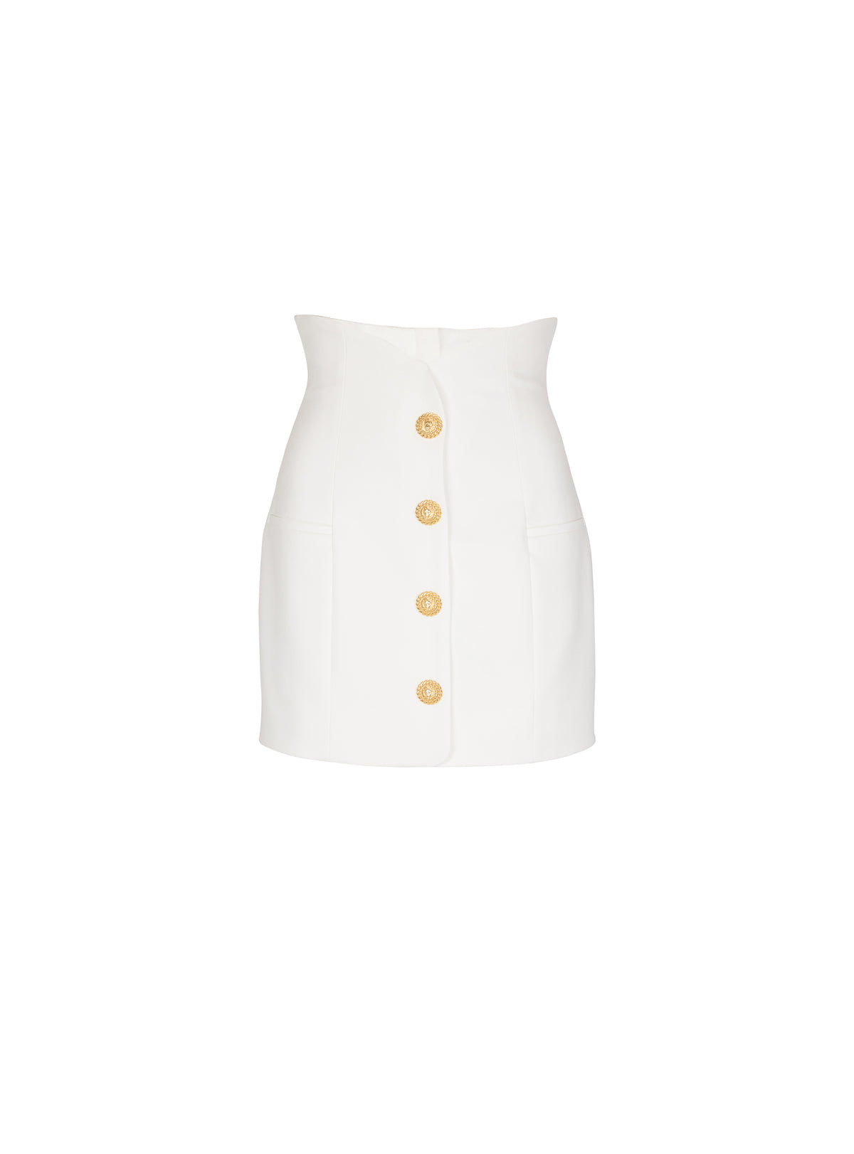 Short tulip skirt in double crepe - White
