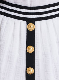 Jupe plissée en maille monogrammée - Blanc & Noir