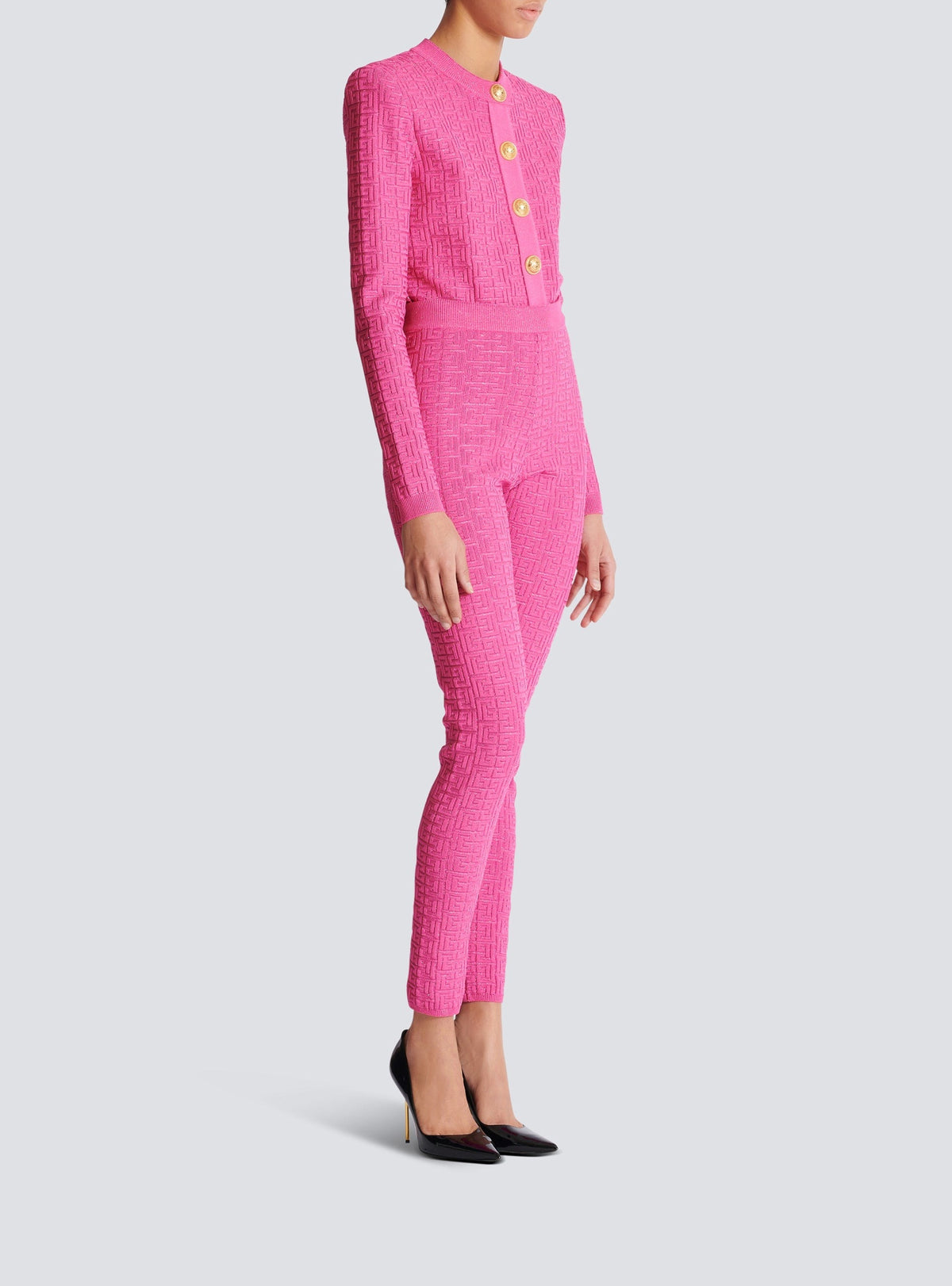 Legging en maille monogrammée - Rose & Argent