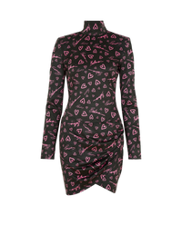 Robe bodycon imprimée crush  - Noir & Rose