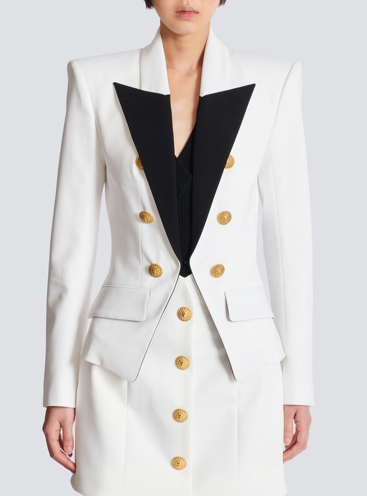 Veste 6 boutons bicolore - Noir & Blanc