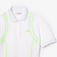 Robe polo plissée à fentes en piqué - Blanc