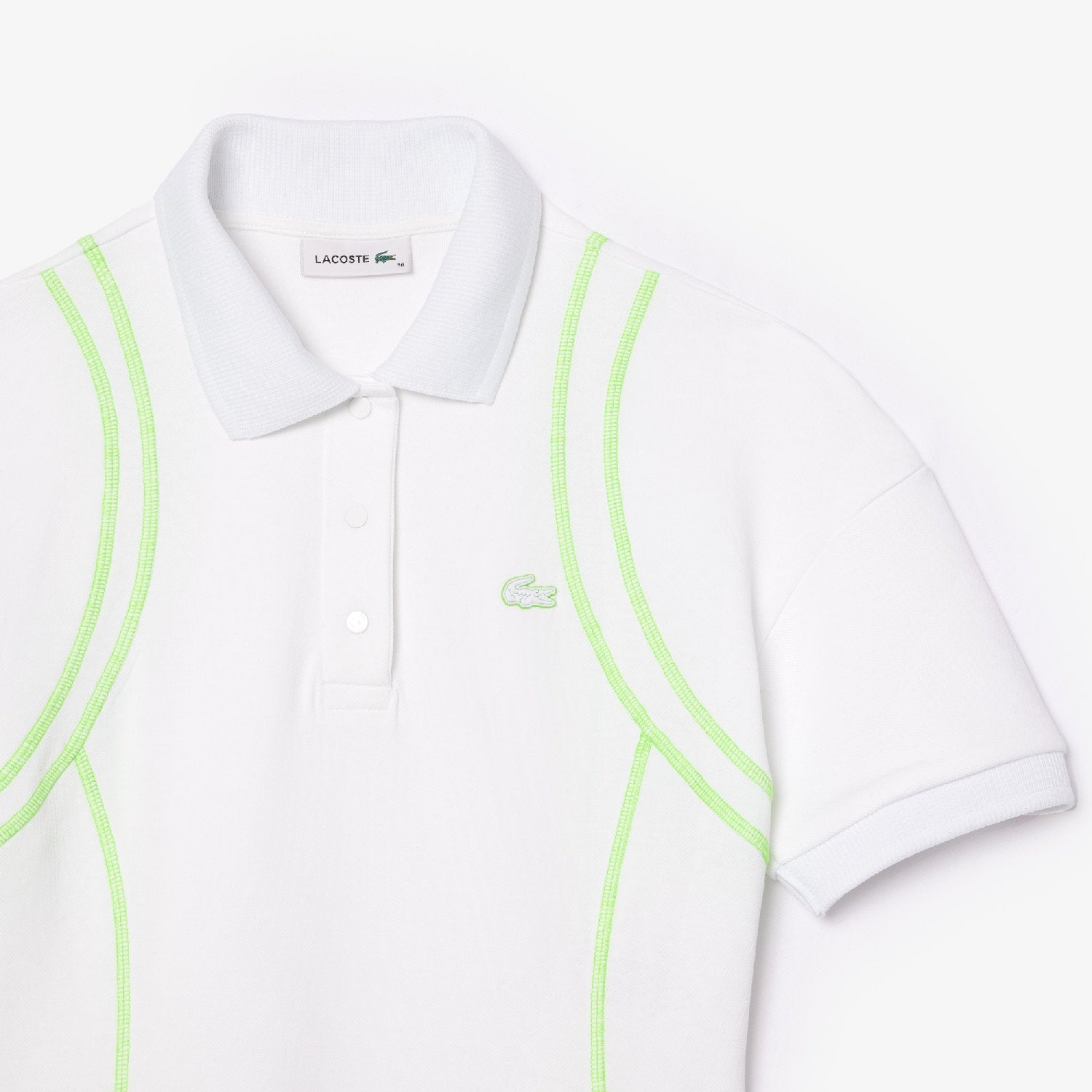 Robe polo plissée à fentes en piqué - Blanc