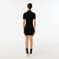 Robe polo en maille - Noir