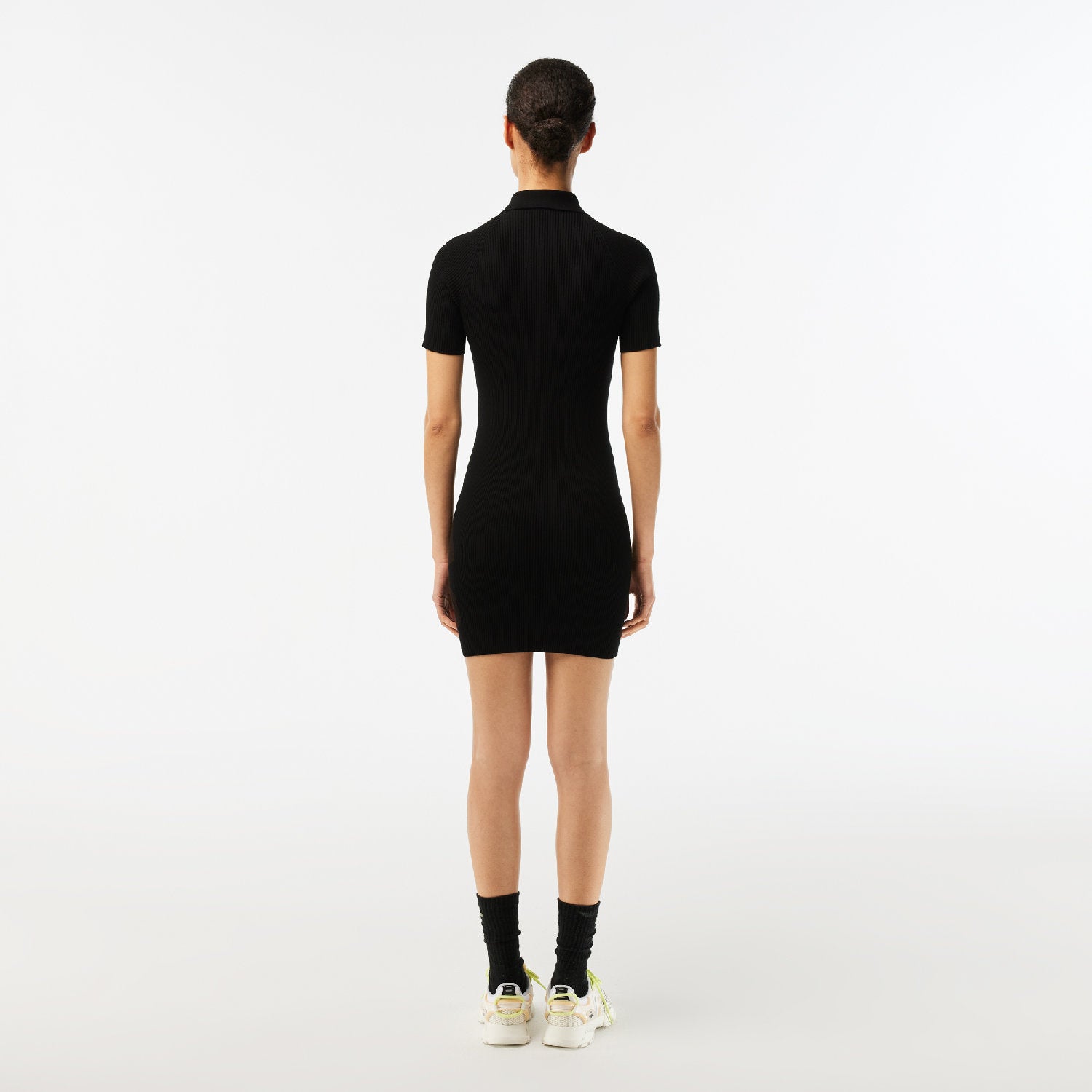 Robe polo en maille - Noir