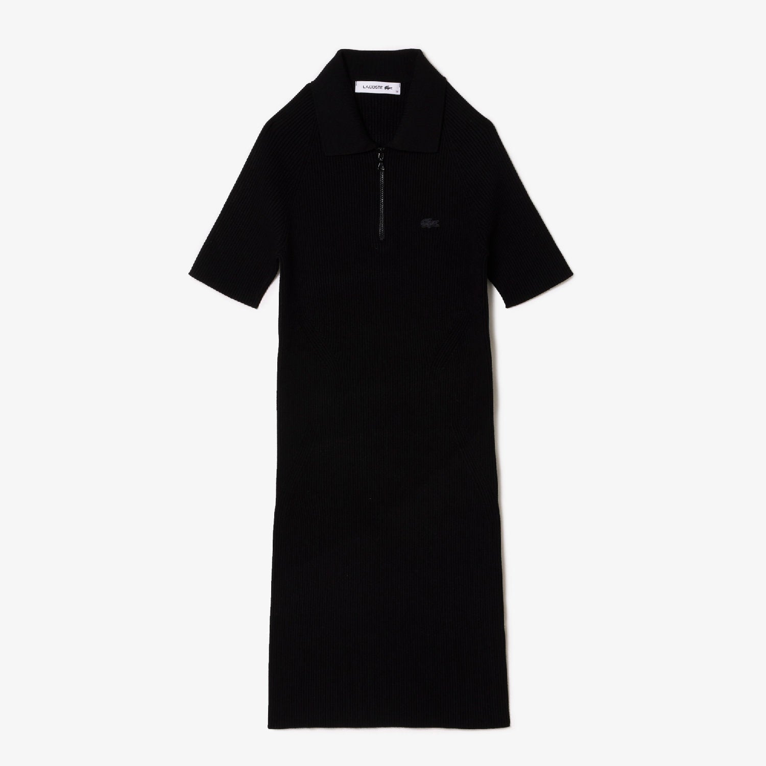 Robe polo en maille - Noir