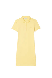 Robe polo ajustée en piqué - Jaune
