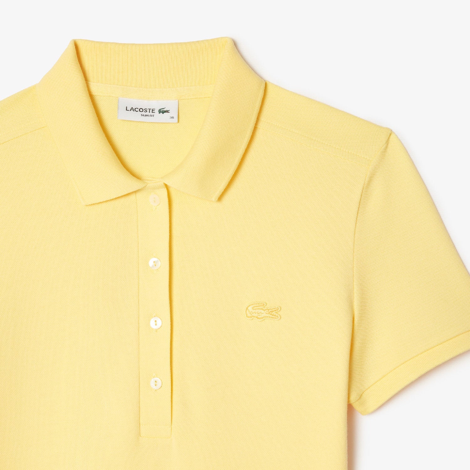 Robe polo ajustée en piqué - Jaune